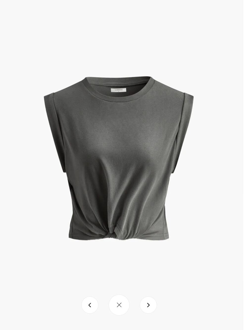 Commense Gray Sleeveless Twist-Front Top